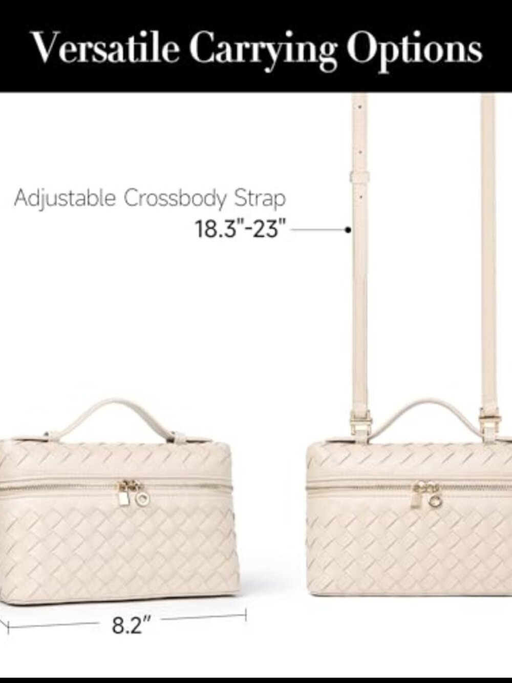 Vegan Leather Woven Crossbody Bag Small Top Handle Purse Evening Clutch - Picture 3 of 6